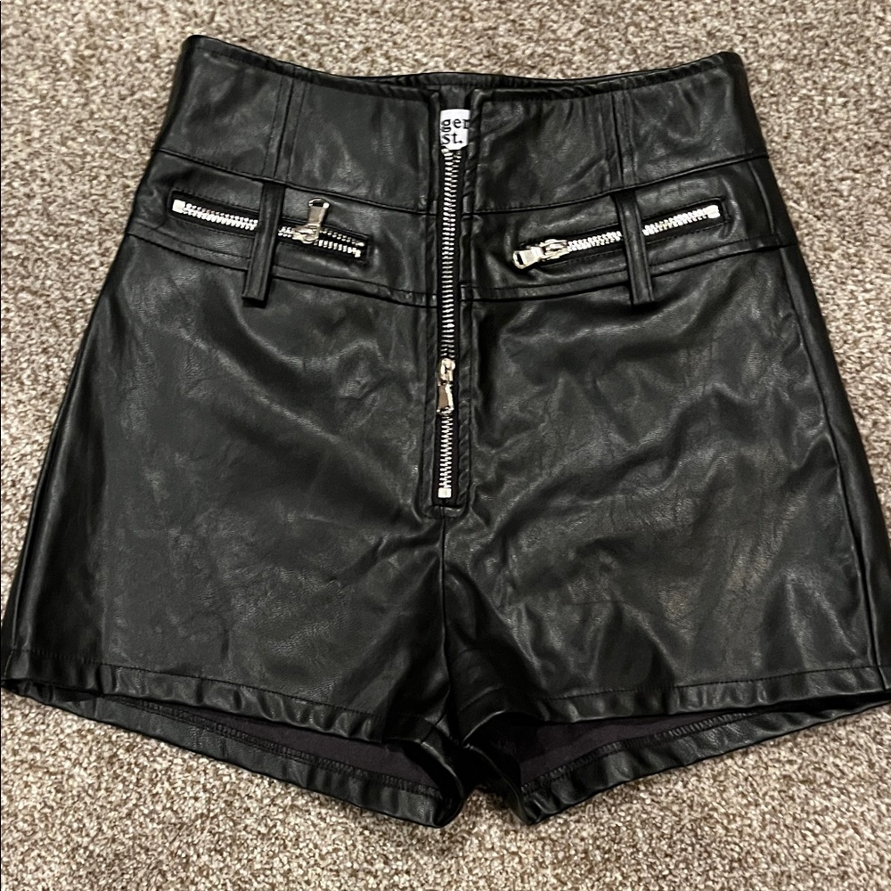 Tiger Mist Black High Waist Shorts